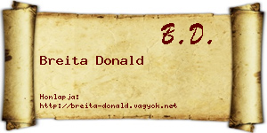 Breita Donald névjegykártya